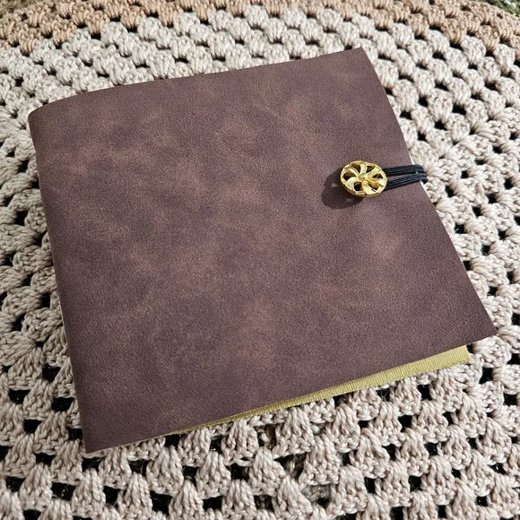 Brown Pleather Journal with Gold Button - Picture 1 of 4